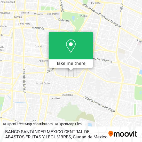 Mapa de BANCO SANTANDER MEXICO CENTRAL DE ABASTOS FRUTAS Y LEGUMBRES