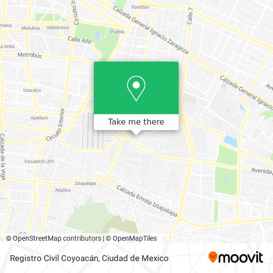 Mapa de Registro Civil Coyoacán