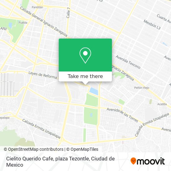 Mapa de Cielito Querido Cafe, plaza Tezontle