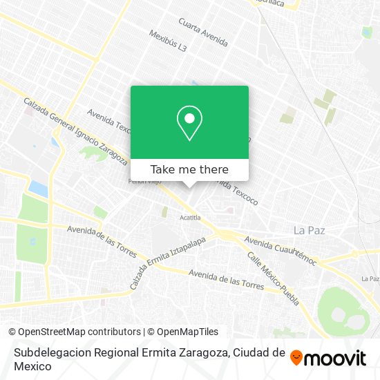 Mapa de Subdelegacion Regional Ermita Zaragoza