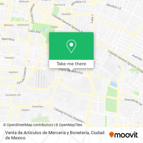 Venta de Articulos de Merceria y Boneteria map