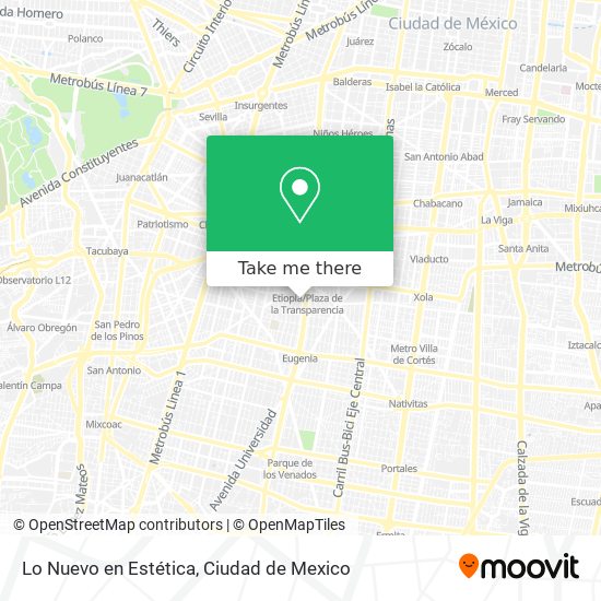 Lo Nuevo en Estética map