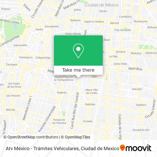 Atv México - Trámites Vehiculares map