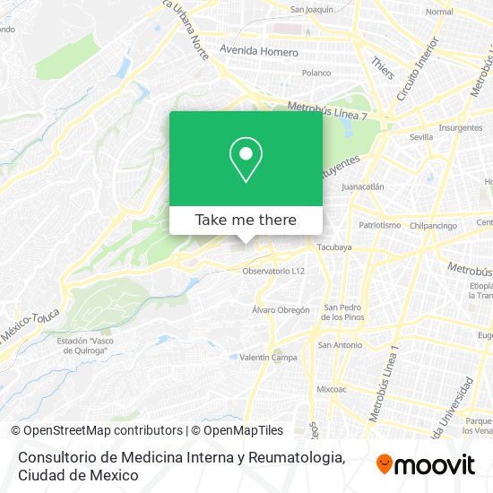 Consultorio de Medicina Interna y Reumatologia map