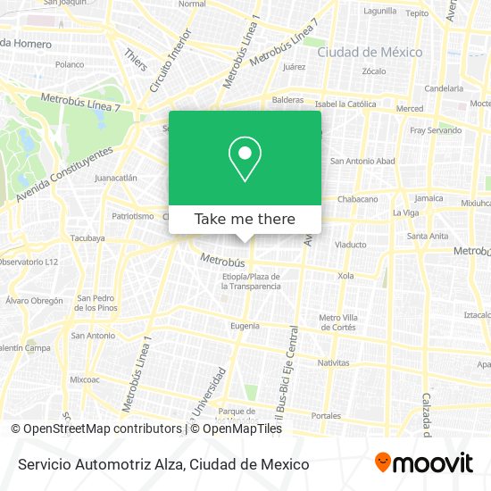 Mapa de Servicio Automotriz Alza