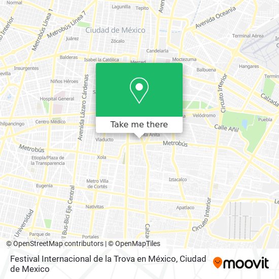 Mapa de Festival Internacional de la Trova en México