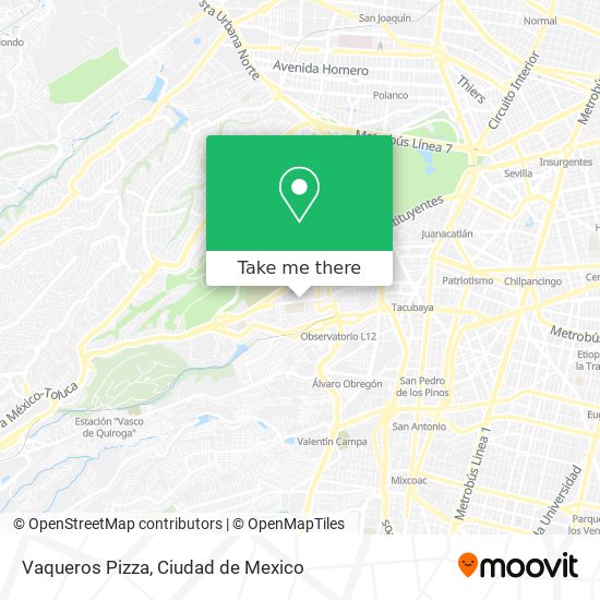 Vaqueros Pizza map