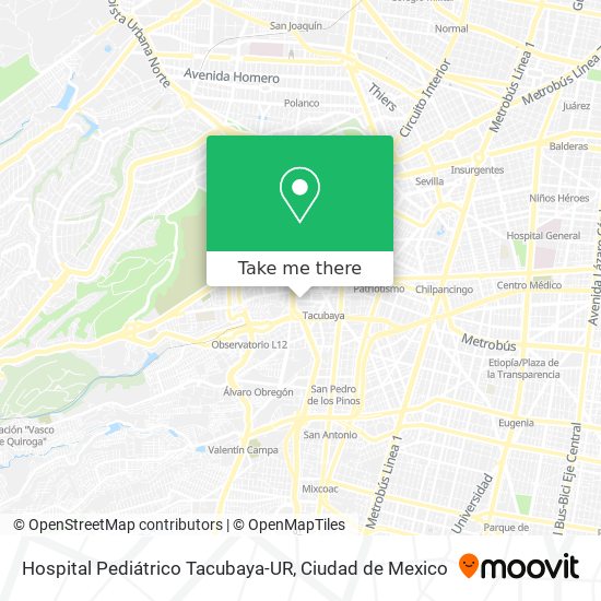Hospital Pediátrico Tacubaya-UR map