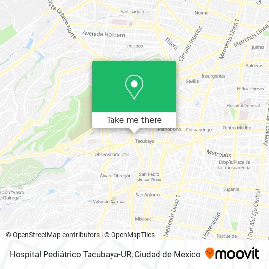 Mapa de Hospital Pediátrico Tacubaya-UR