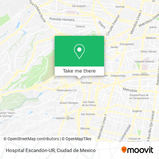 Hospital Escandón-UR map