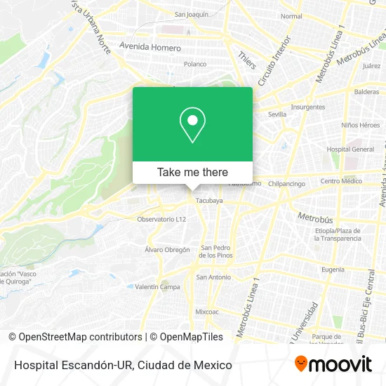 Hospital Escandón-UR map
