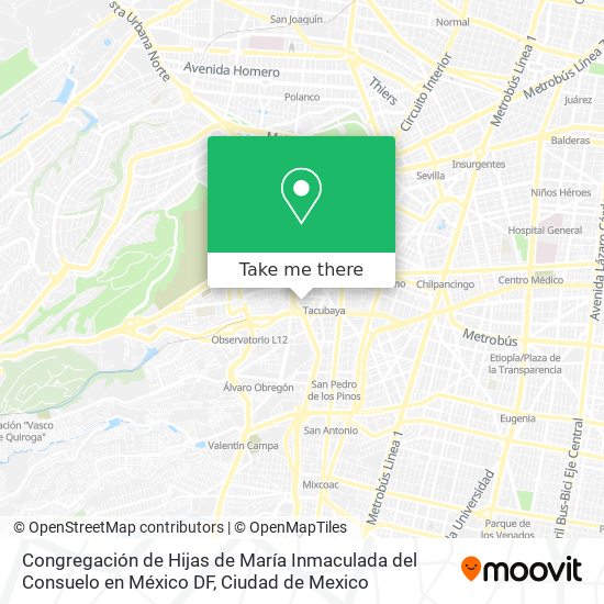 Congregación de Hijas de María Inmaculada del Consuelo en México DF map