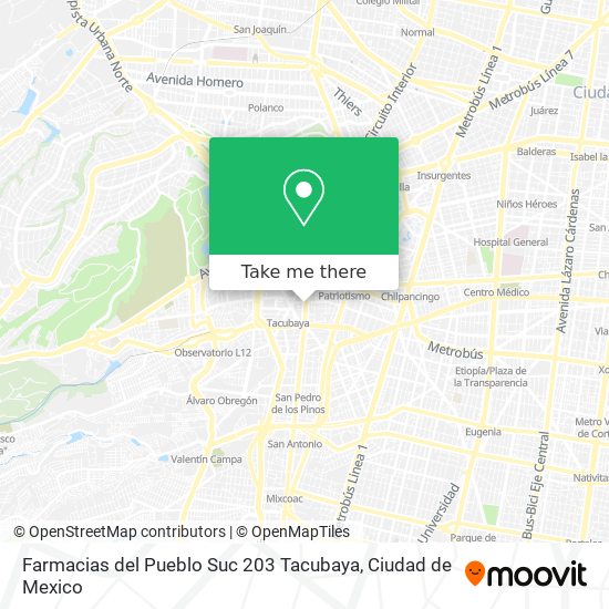 Farmacias del Pueblo Suc 203 Tacubaya map