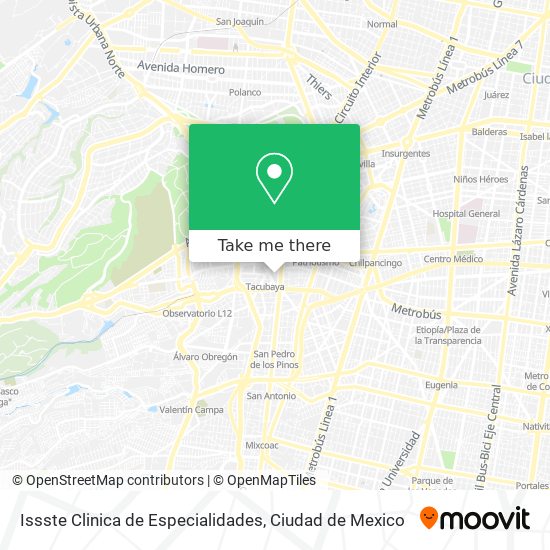 Issste Clinica de Especialidades map