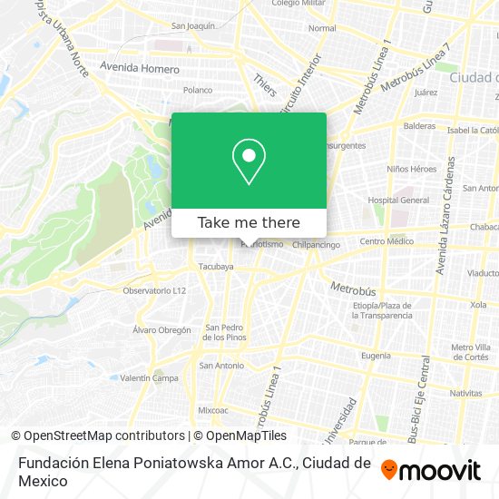 Mapa de Fundación Elena Poniatowska Amor A.C.