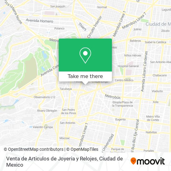 How get to de de Joyeria y Relojes in Miguel Hidalgo by Bus or Metro?