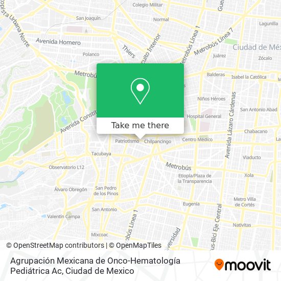 Mapa de Agrupación Mexicana de Onco-Hematología Pediátrica Ac
