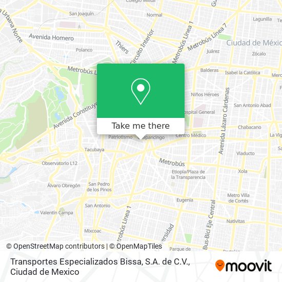 Mapa de Transportes Especializados Bissa, S.A. de C.V.