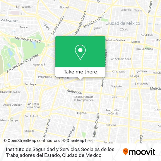 Mapa de Instituto de Seguridad y Servicios Sociales de los Trabajadores del Estado