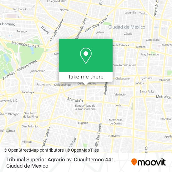 Tribunal Superior Agrario av. Cuauhtemoc 441 map