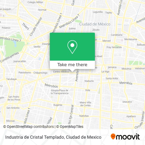 Industria de Cristal Templado map