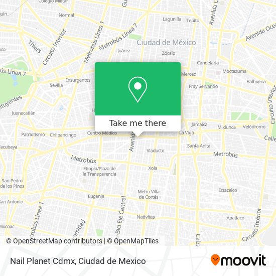 Mapa de Nail Planet Cdmx
