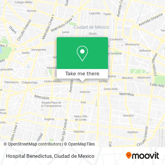 Hospital Benedictus map