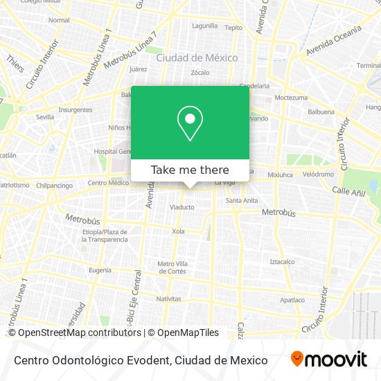 Mapa de Centro Odontológico Evodent