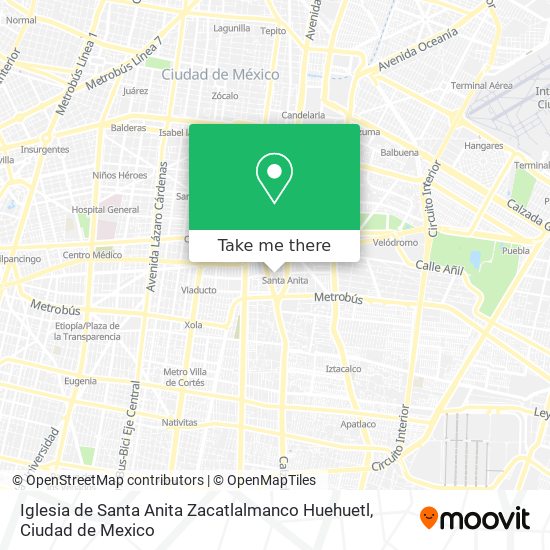Iglesia de Santa Anita Zacatlalmanco Huehuetl map