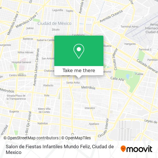 Mapa de Salon de Fiestas Infantiles Mundo Feliz