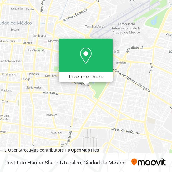 Instituto Hamer Sharp Iztacalco map