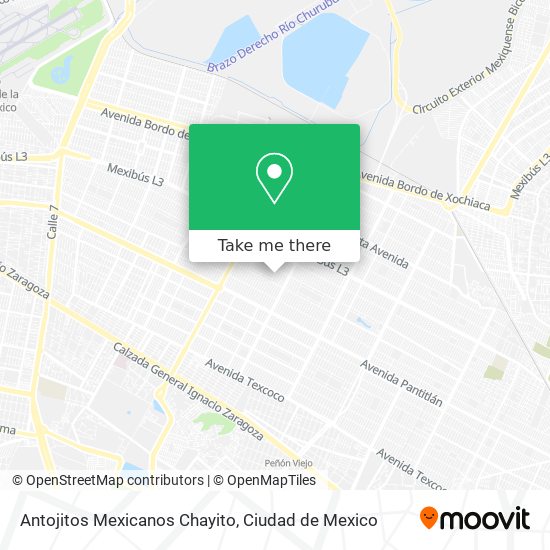 Mapa de Antojitos Mexicanos Chayito