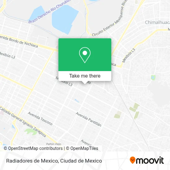 Radiadores de Mexico map