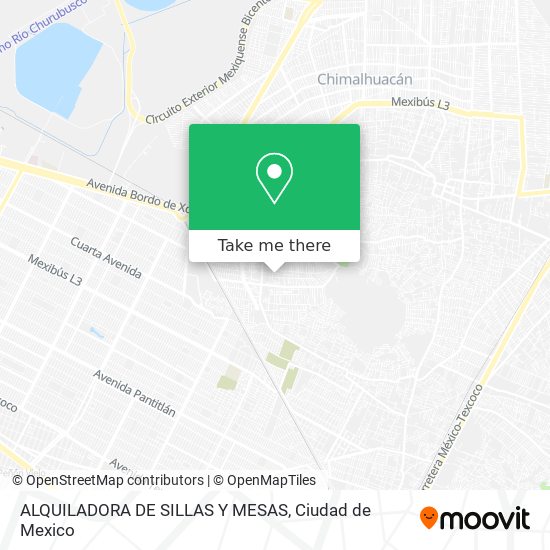 ALQUILADORA DE SILLAS Y MESAS map
