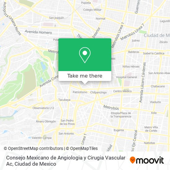 Consejo Mexicano de Angiologia y Cirugia Vascular Ac map