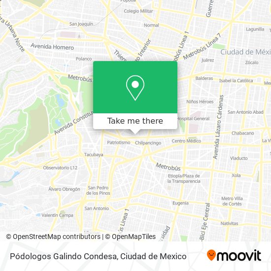 Mapa de Pódologos Galindo Condesa