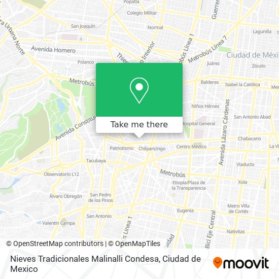 Mapa de Nieves Tradicionales Malinalli Condesa