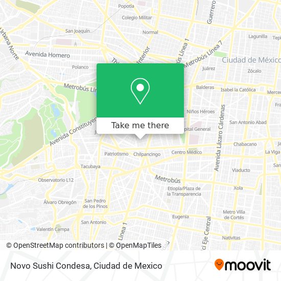 Mapa de Novo Sushi Condesa