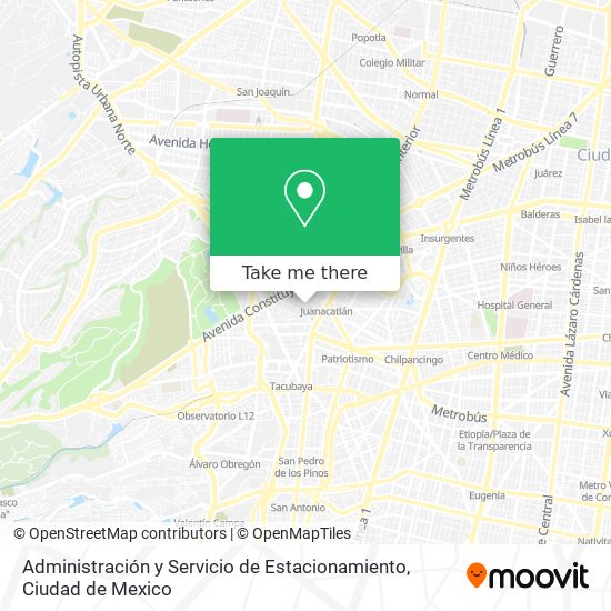 Mapa de Administración y Servicio de Estacionamiento