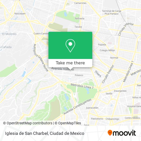 How to get to Iglesia de San Charbel in Naucalpan De Juárez by Bus or Metro?
