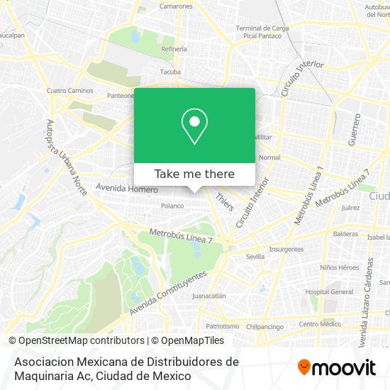 Asociacion Mexicana de Distribuidores de Maquinaria Ac map