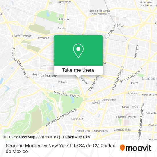 Seguros Monterrey New York Life SA de CV map
