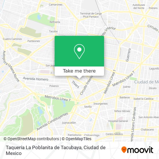 Mapa de Taquería La Poblanita de Tacubaya