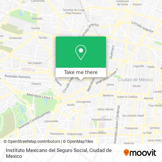 Mapa de Instituto Mexicano del Seguro Social