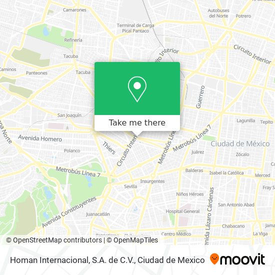 Mapa de Homan Internacional, S.A. de C.V.