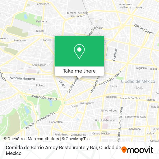 Mapa de Comida de Barrio Amoy Restaurante y Bar