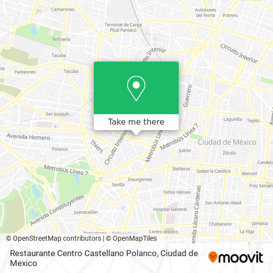 Mapa de Restaurante Centro Castellano Polanco