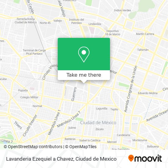 Lavanderia Ezequiel a Chavez map