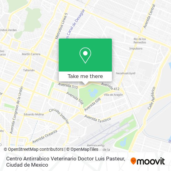 Mapa de Centro Antirrabico Veterinario Doctor Luis Pasteur