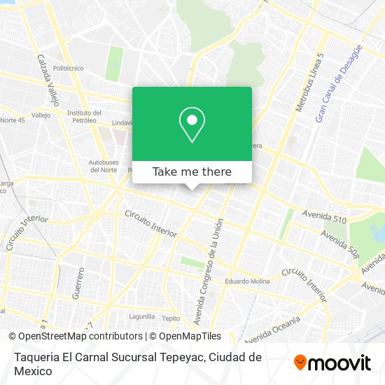 Taqueria El Carnal Sucursal Tepeyac map